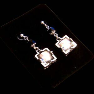 CRYSTAL EMBELLISHED ART DECO COSTUME EARRINGS